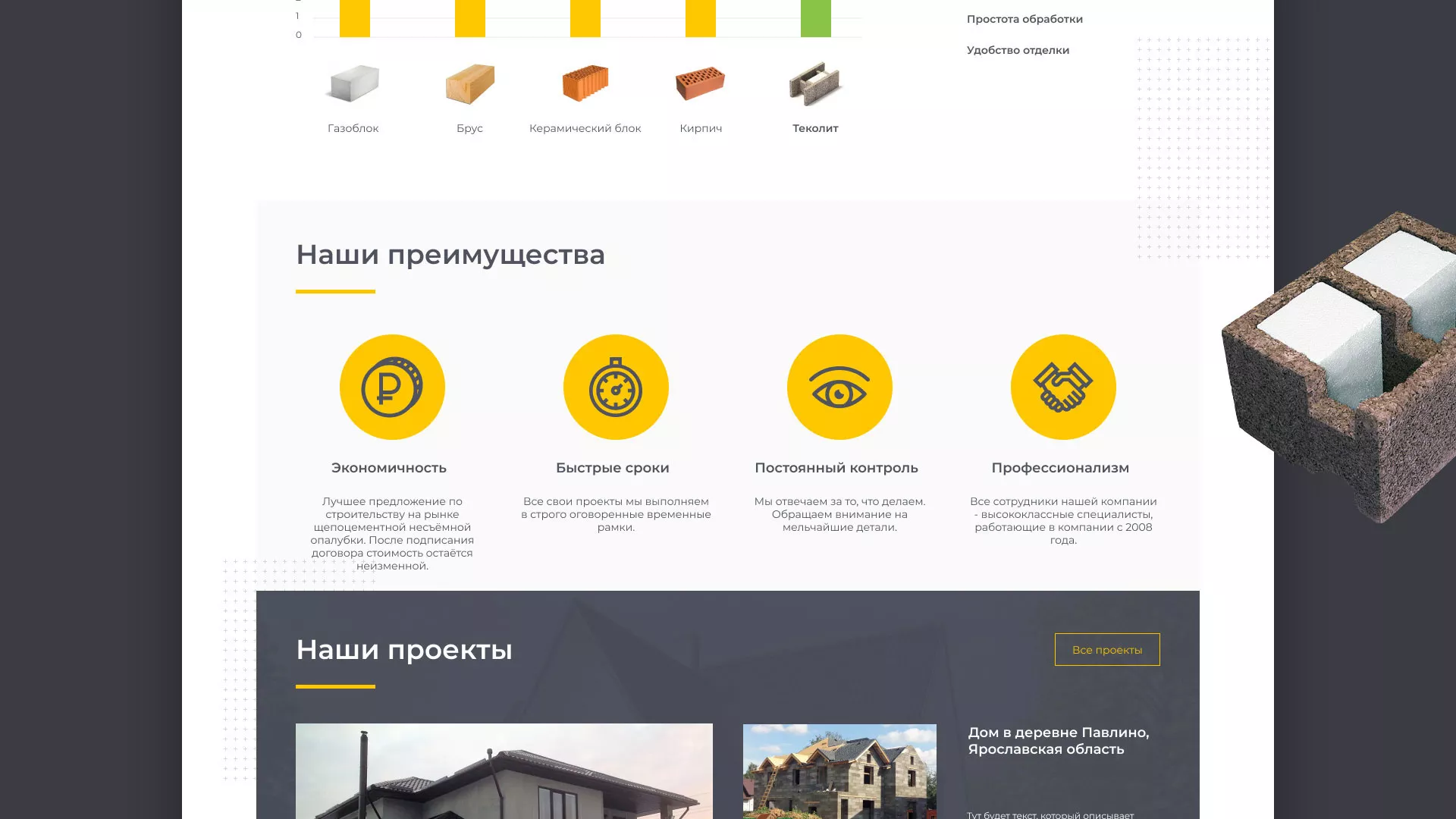 Создание сайта для строительной компании «ЭКОДОМ» в Цимлянске