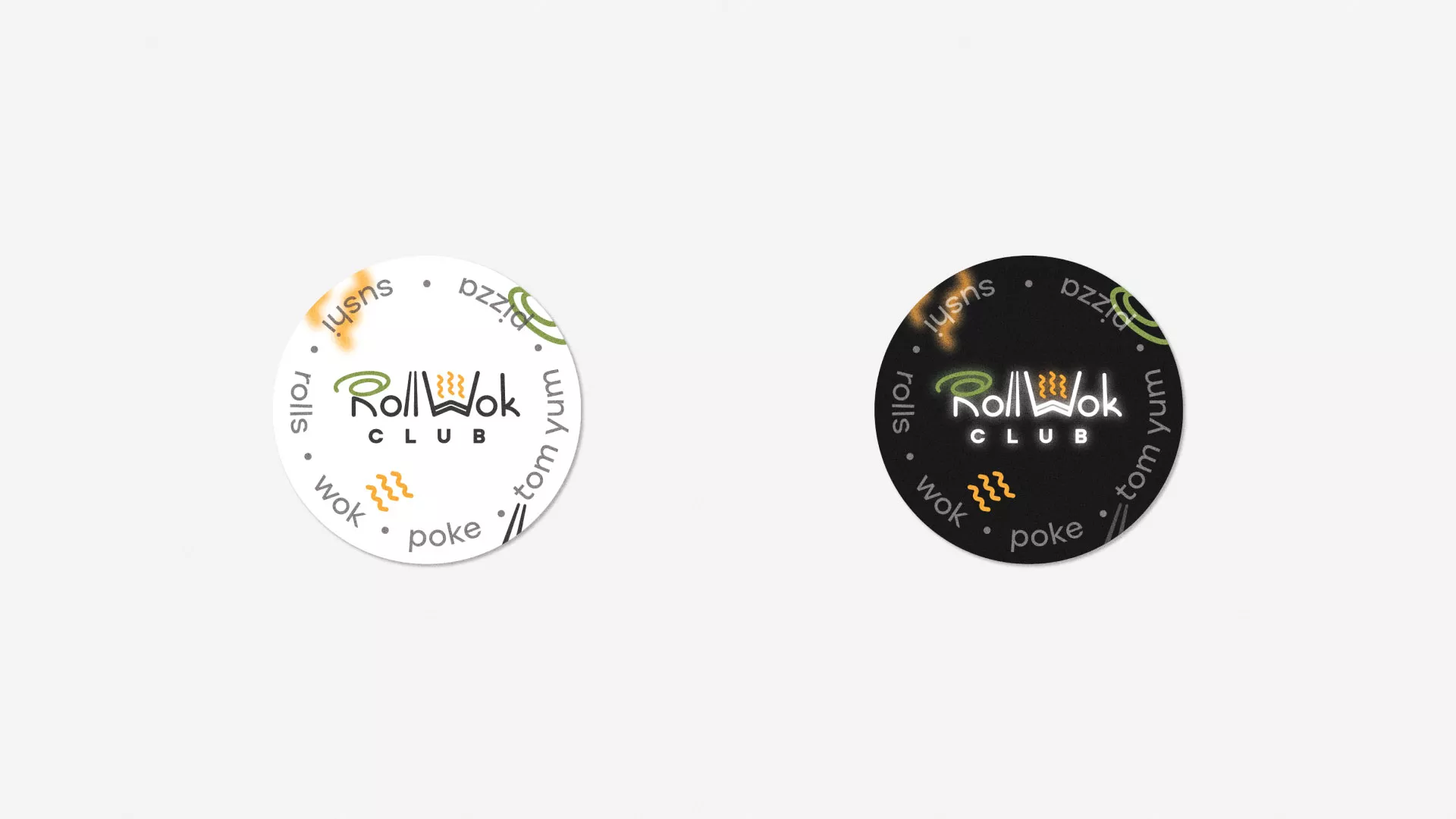 Разработка наклеек для суши-бара «Roll Wok Club» в Цимлянске